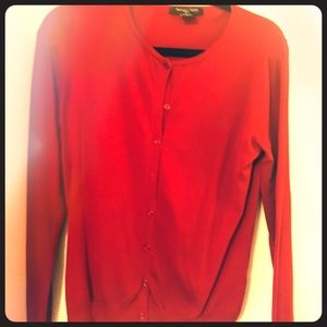 August Silk Red Cardigan, Size S